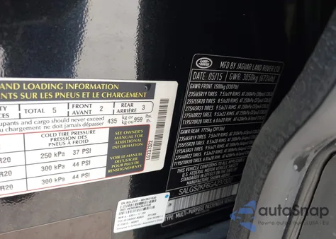 2016 Land Rover Range Rover 3.0L V6 Turbocharged Diesel Hse Td6 from USA, damaged, VIN SALGS2KF6GA237322